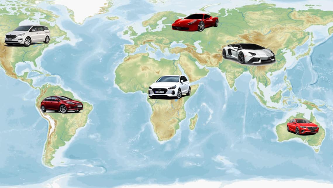 خريطة تعبيرية عن توزيع السيارات حول العالم