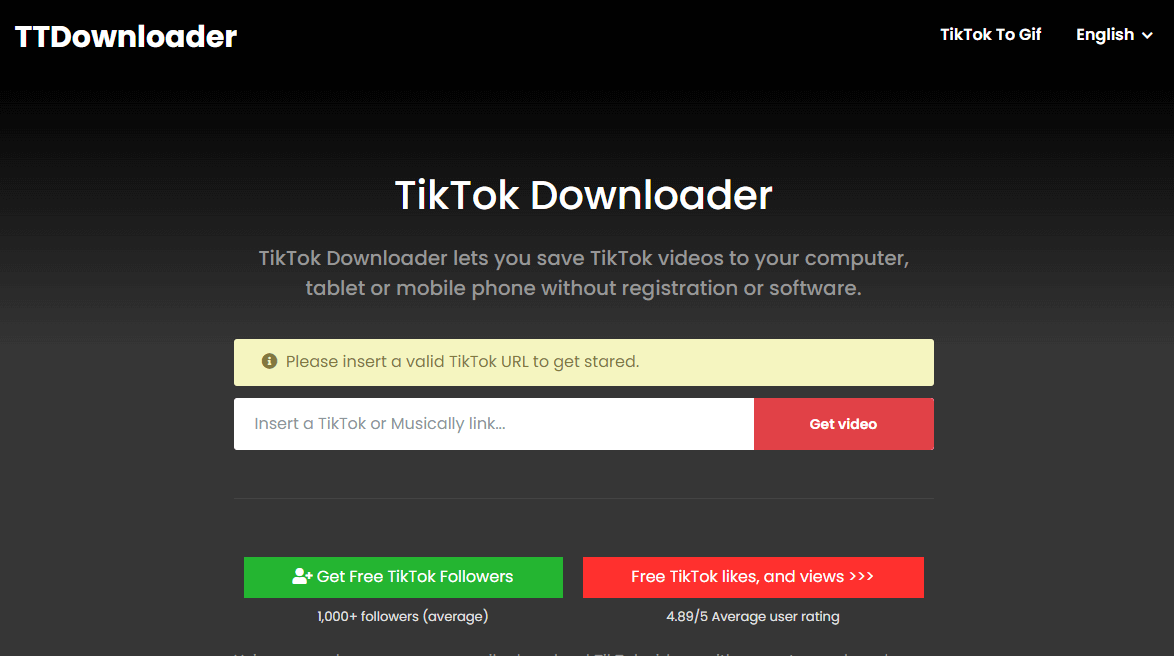 موقع TTDownloader من أدوات تنزيل فيديو تيك توك