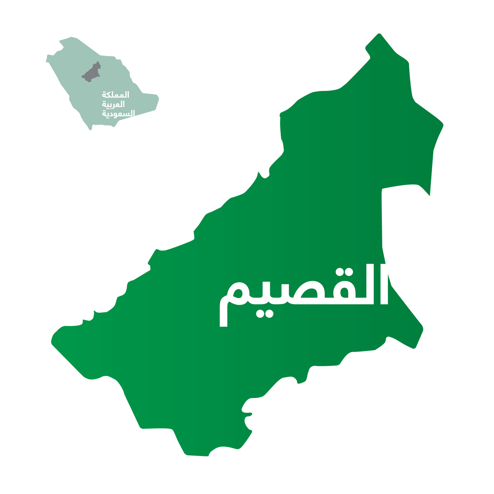 شكل القصيم على خريطة المملكة العربية السعودية