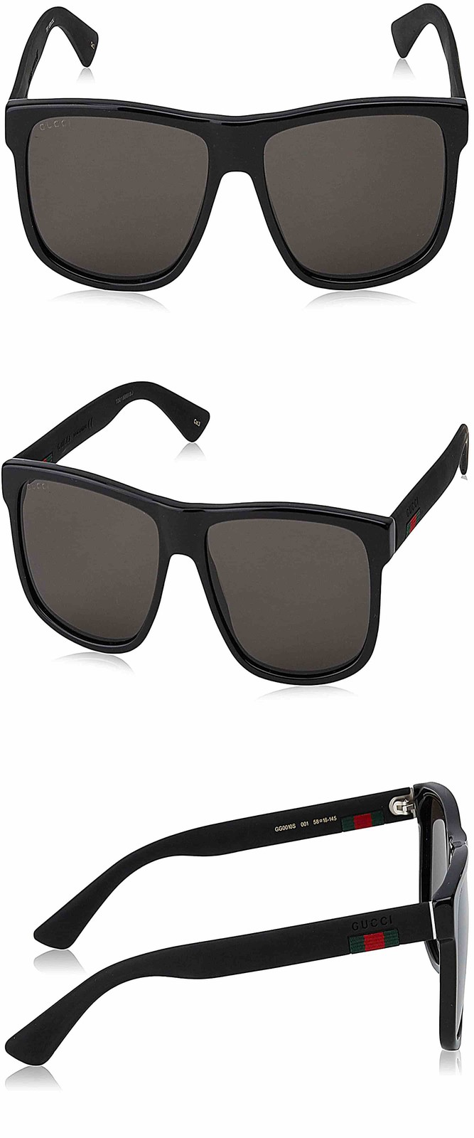  2.نظارة شمسية قوتشي سوداء / رمادية 0010S-001